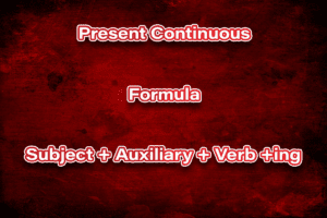 present continuous formula